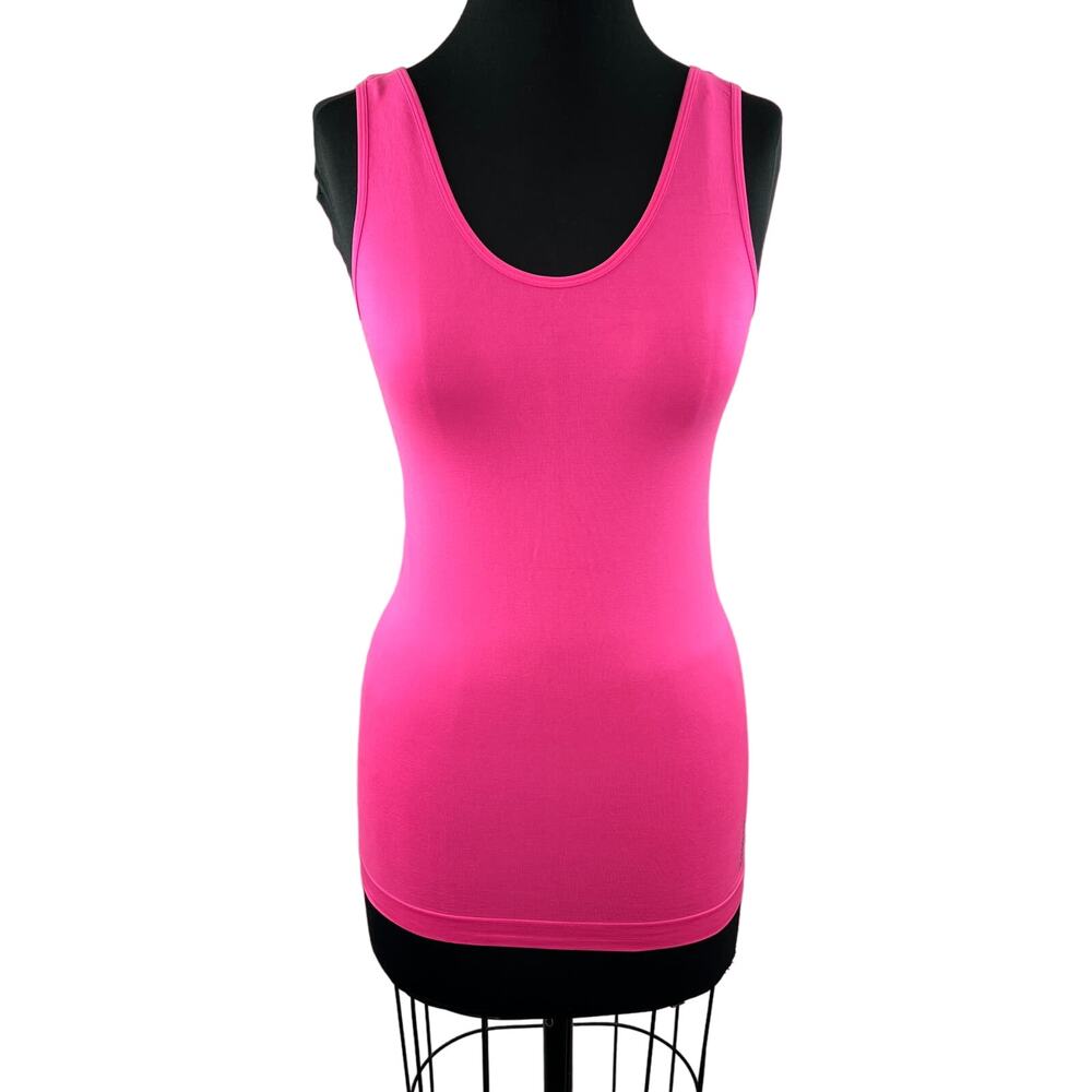 REEBOK Pink Tank Top Nylon Stretch Scoop Neck Workout Yoga Pullover M Medium